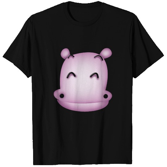 Hippo Cute Pink Smile Comic T Shirts