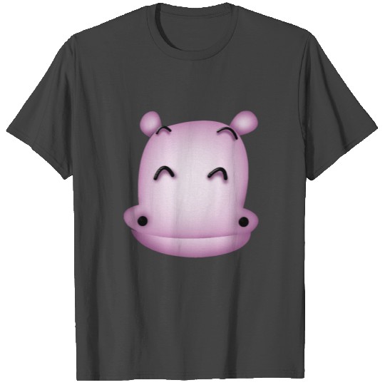 Hippo Cute Pink Smile Comic T Shirts