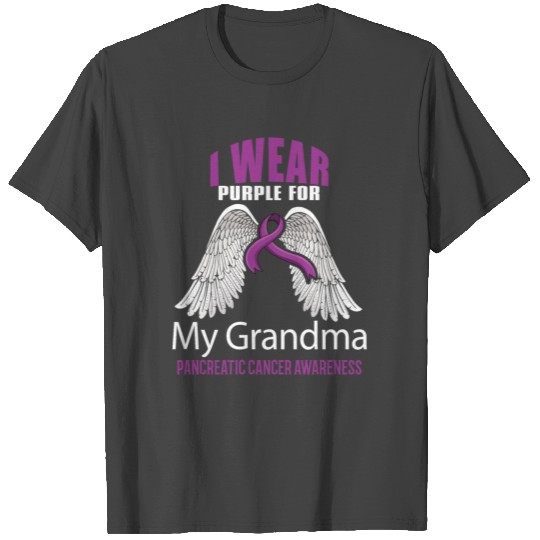 I Wear Purple Grandma Pancreatic Cancer Awareness T Shirts