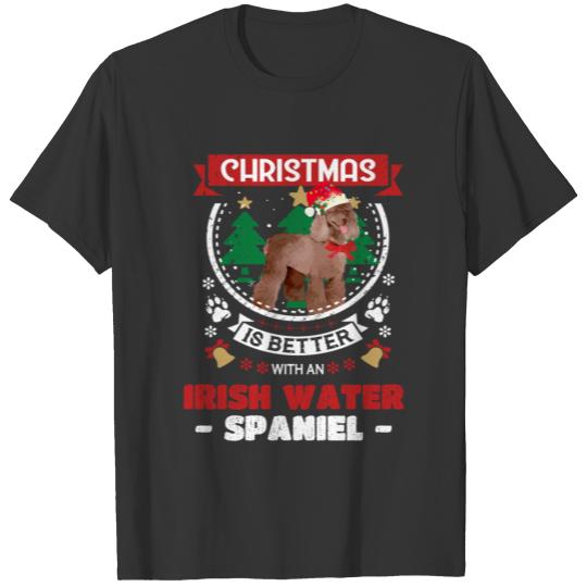 Christmas Is Better With A Irish Water Spaniel Chr T-shirt