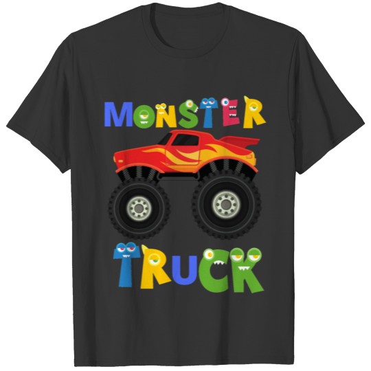 Monster Truck Cartoon kids Toddler T Shirts