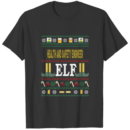 Health And Safety Engineer Elf Funny Christmas Gif T Shirts
