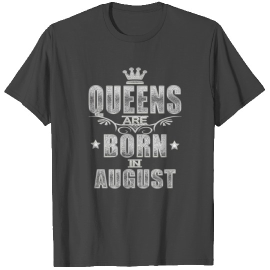 Queens are Born in August glam faux rhinestone T Shirts