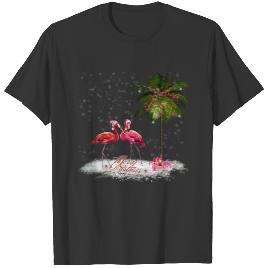 The Pink Flamingo Christmas T-shirt