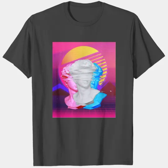 80s & 90s Grid Sunset with Retrowave Synthwave T Shirts