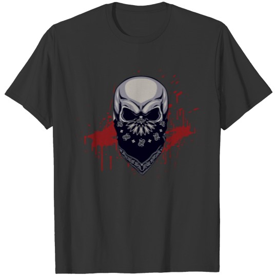 Skull in a beautiful and fashionable fashion, suit T-shirt