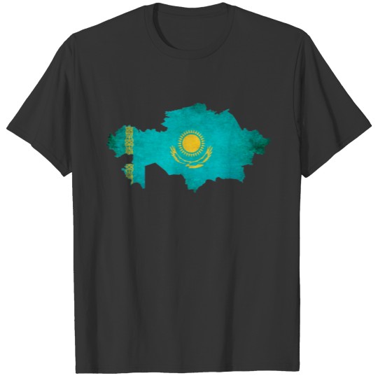 Kazakhstan Flag Map T-shirt