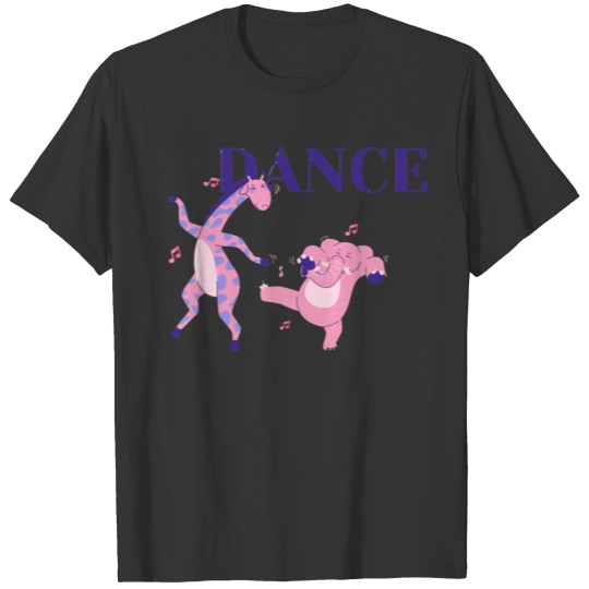 pink elephant and giraffe dancing T Shirts
