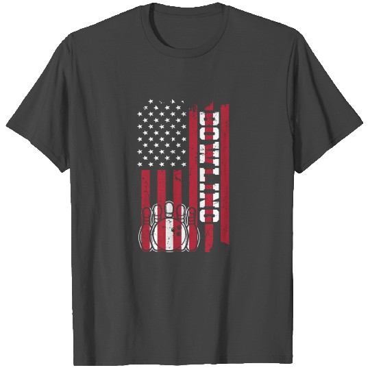 bowling america flag - cone skittles bowling T Shirts