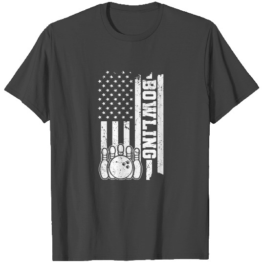 bowling america flag - cone skittles bowling T Shirts