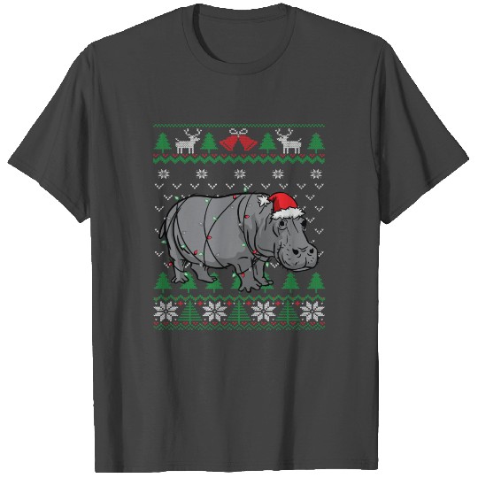 Hippo Ugly Christmas Hippopotamus T Shirts