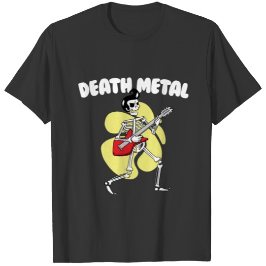 Death Metal Skeleton Guitar Player Funny Metalhead T-shirt