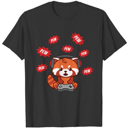 Cute Red Panda Gamer Funny Video Gaming Gift Men W T Shirts