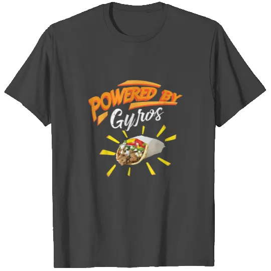 Powered By Gyros T Shirts Cute Mediterranean Dish
