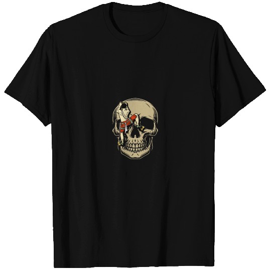 mountain climbing skull bouldering mountaineering T Shirts
