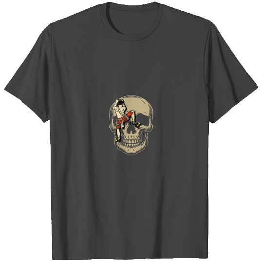 mountain climbing skull bouldering mountaineering T Shirts