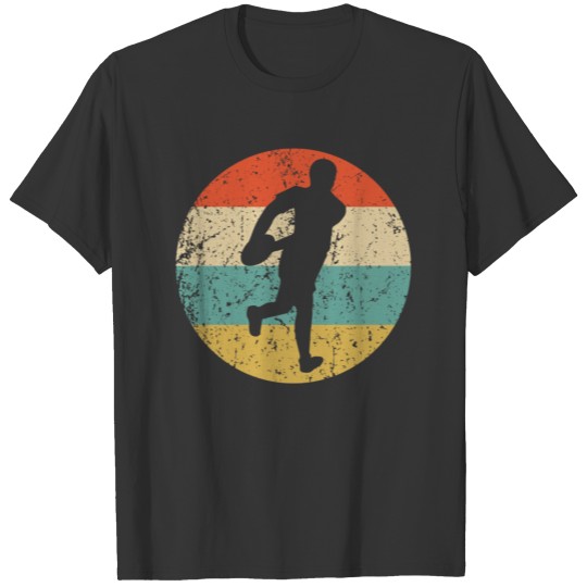 Rugby Player Silhouette Retro Sports T-shirt