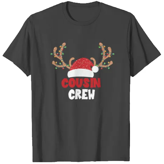 Cousin Crew Reindeer Christmas Family Matching T Shirts