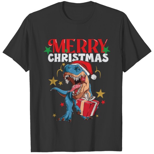 Merry Christmas Trex Dino Pajamas Toddler T Shirts