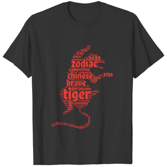 Year of the Tiger Word Art Chinese Zodiac T-shirt