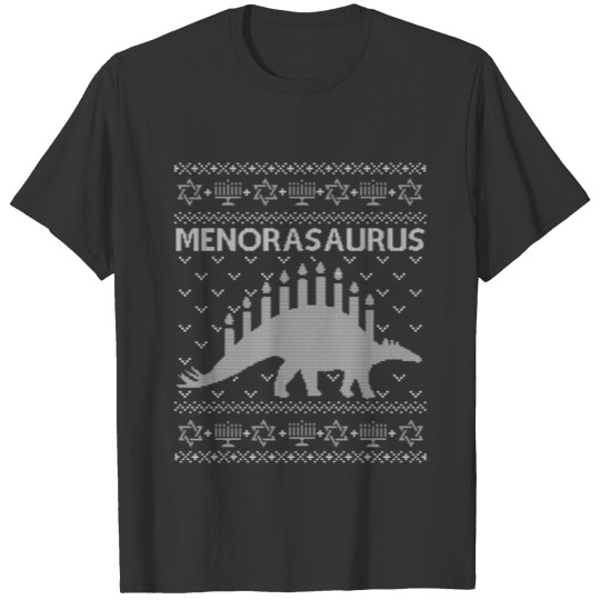 Funny Ugly Hanukkah Dinosaur Menorah Dino T Shirts
