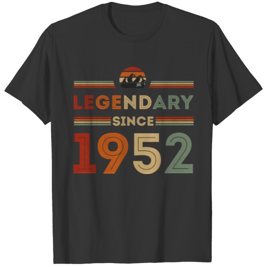 70th Birthday Legendary Since 1952 Vintage Retro T-shirt