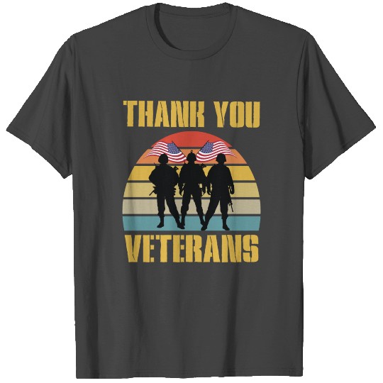 Thank You Veterans Vintage Retro Veteran Day T Shirts