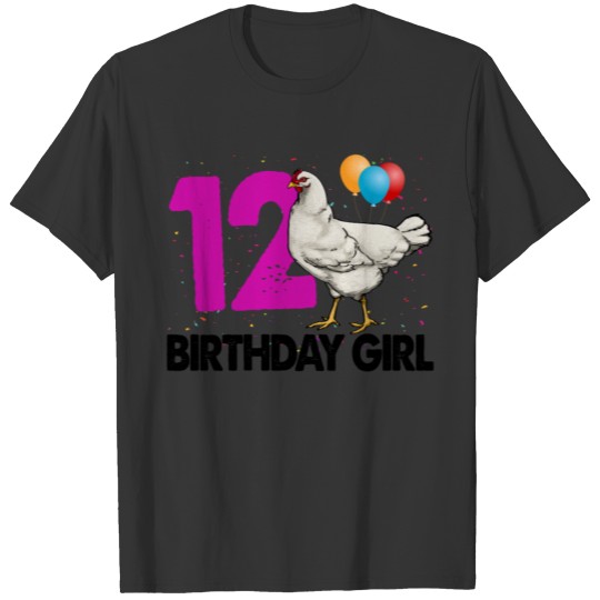 Birthday Girl 12 Rooster T-shirt