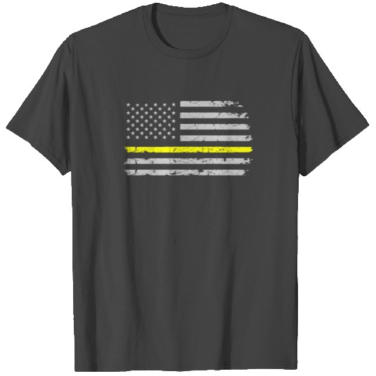 Thin Yellow Line Horizontal Flag 911 Dispatcher Op T Shirts