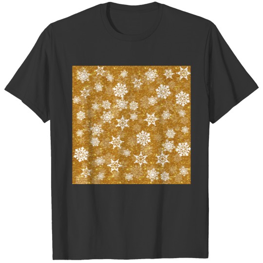 White Snowflakes Yellow Elegant Christmas Vibes T Shirts