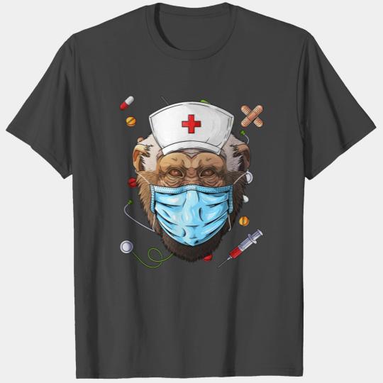 Chimpanzee Nurse RN Funny ER Nursing School Gradua T Shirts