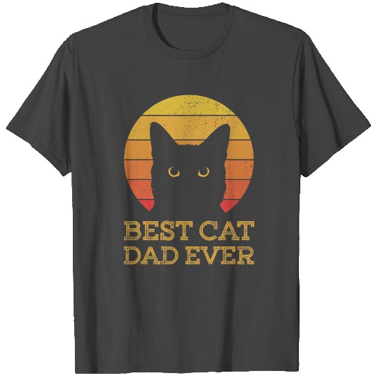 Best Cat Dad Ever Vintage Funny Cat Daddy T Shirts