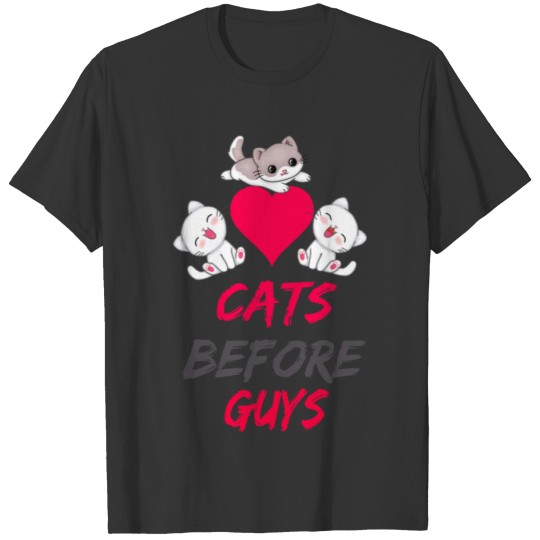 funny cat t-shirt cats before guys T-shirt