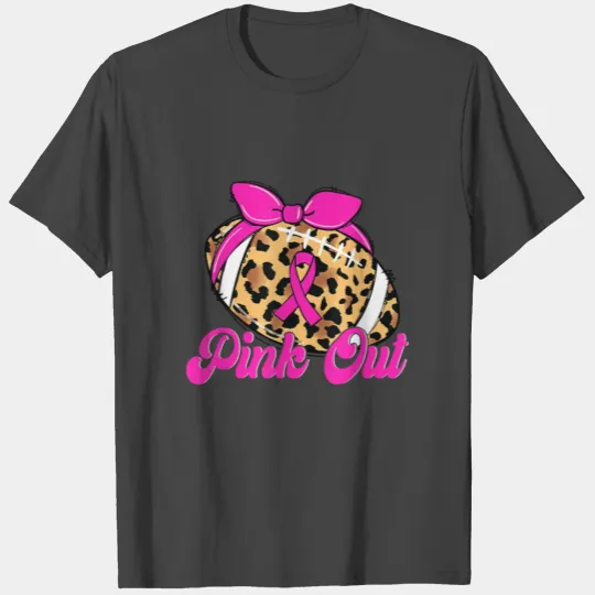 Breast Cancer Ribbon Pink Out Football Pink Ribbon T Shirts