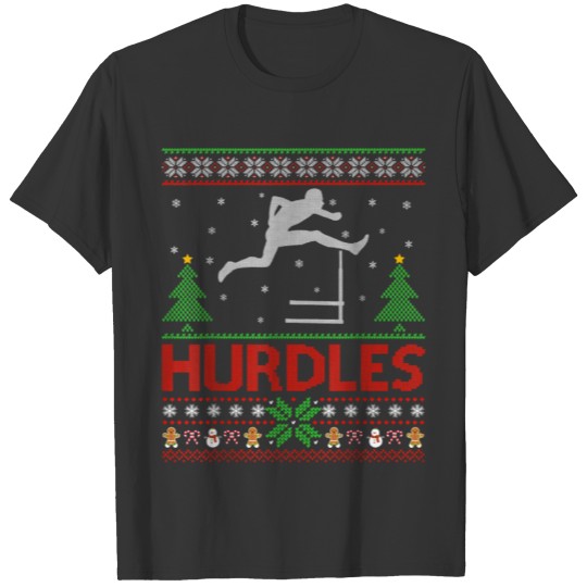 Hurdles Sports Lover Santa Ugly Hurdles Christmas T Shirts