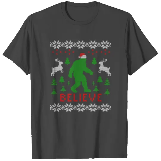 Big Foot Bigfoot Yeti Sasquatch With Santa T Shirts