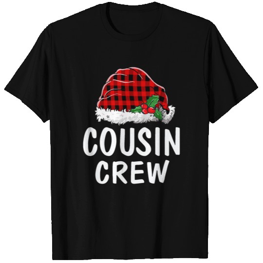 Cousin Crew Santa Red Plaid Xmas T Shirts
