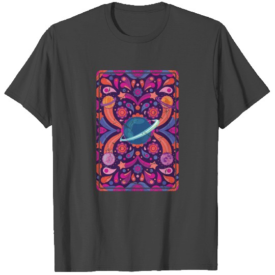 Psychedelic - Funky Planets - Indie Aesthetic - T Shirts