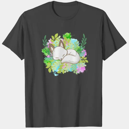 Cute Kawaii Anime - White Japan Fox - Aesthetic T Shirts