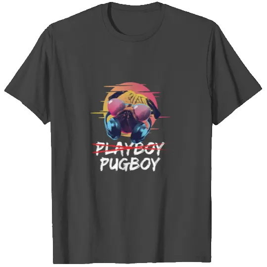 Pug and Dog lover funny playboy pug T Shirts