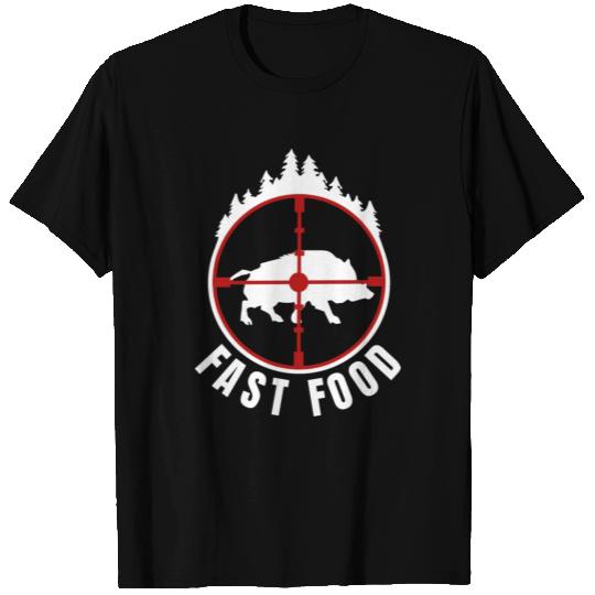 Fast Food Wild Boar Hunting Funny Hunter T Shirts