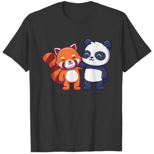 Cute panda and red panda T-shirt