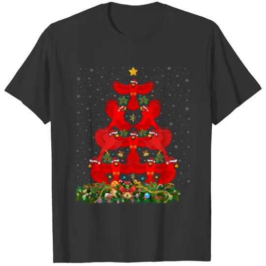 Cardinals Bird Christmas Tree Gift Funny Christmas T Shirts