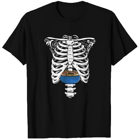 Japanese Food Skeleton Rib Cage Skeleton Ate Ramen T Shirts