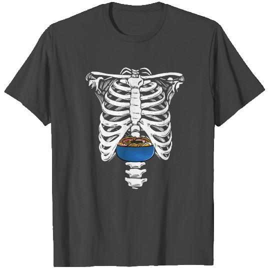 Japanese Food Skeleton Rib Cage Skeleton Ate Ramen T Shirts