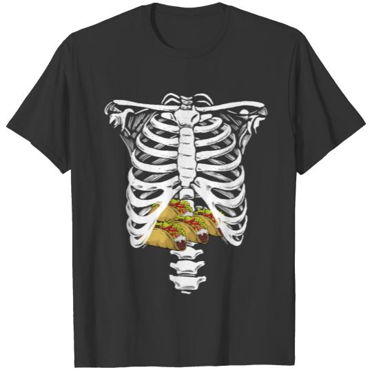 Taco Lover Skeleton Rib Cage Mexican Ate Tacostaco T Shirts