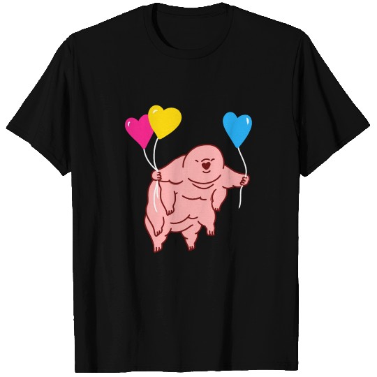 Tardigrade Heart Balloon Pan Pride T Shirts