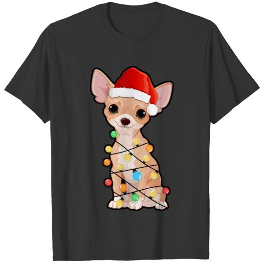 Funny Christmas Tree Light Bulb Chihuahua Dog T-shirt