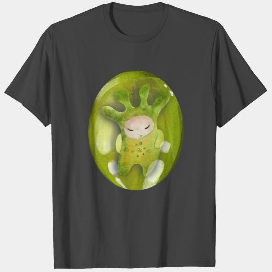 Water Elf Day Dreamer Green Sleeping Bubble T Shirts