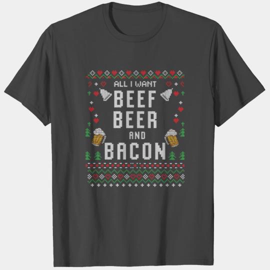 Beef Beer And Bacon Ugly Christmas T Shirts